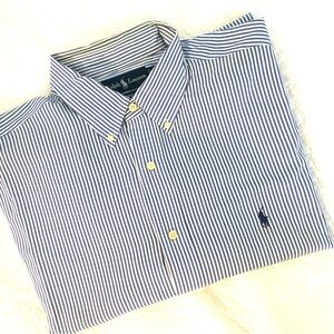 Blue and White stripe Ralph Lauren shirt